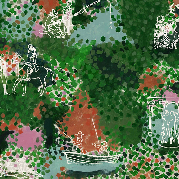 Castle'S Garden Tapete in Verdant Green von Mind the Gap