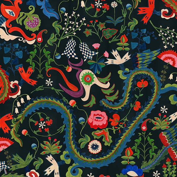 Dragon Flower Tapete in Black von Mind the Gap