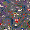 Dragon Flower Tapete in Purple von Mind the Gap