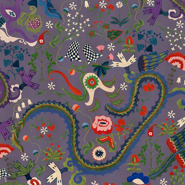 Dragon Flower Tapete in Purple von Mind the Gap
