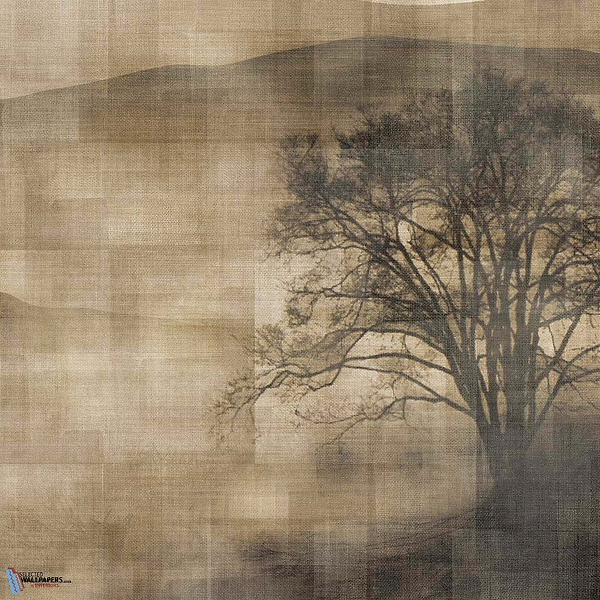 Mist behang in Taupe van Texam