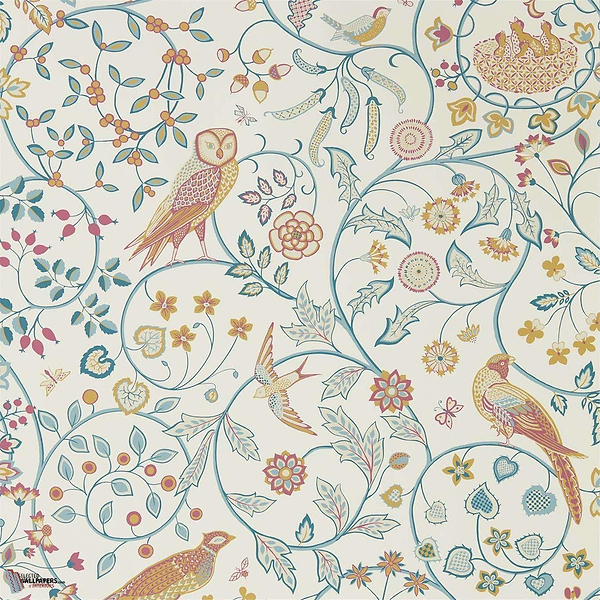 Newill Tapete in Indigo Saffron van Morris & Co