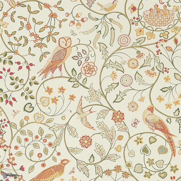 Newill Tapete in Ivory Sage van Morris & Co