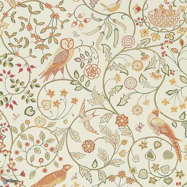 Newill Tapete in Ivory Sage van Morris & Co