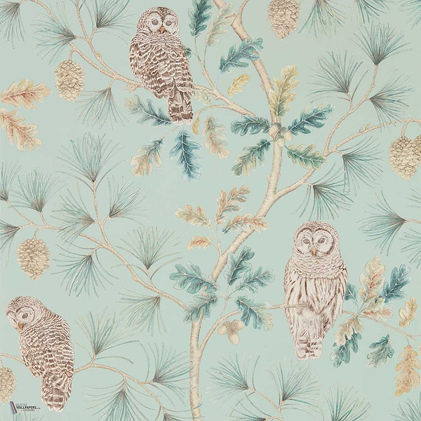 Owlswick Tapete in Blue van Sanderson