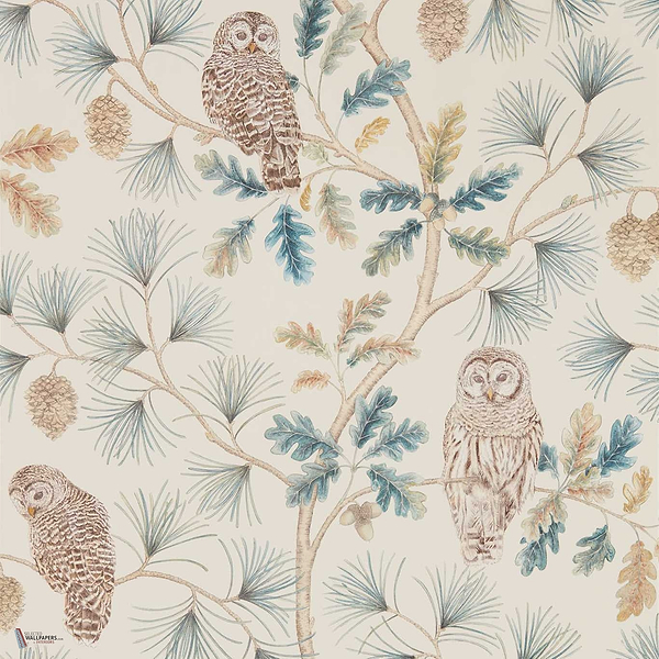 Owlswick Tapete in Teal van Sanderson