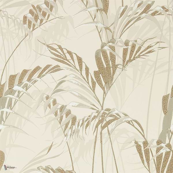 Palm House wallpaper in Linen/Gilver van Sanderson