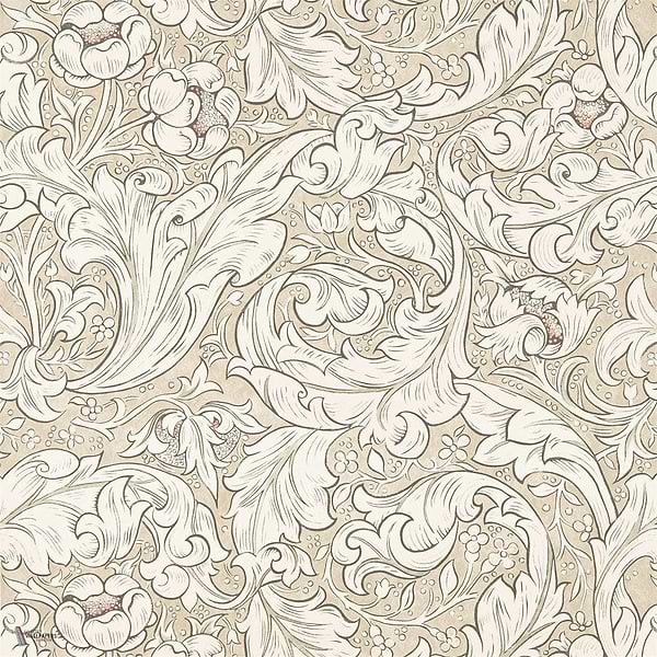 Pure Bachelors Button wallpaper in Linen/Coral van Morris & Co