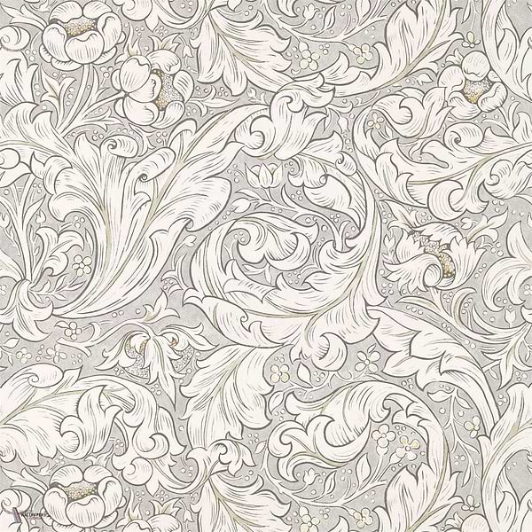 Pure Bachelors Button wallpaper in Stone/Linen van Morris & Co
