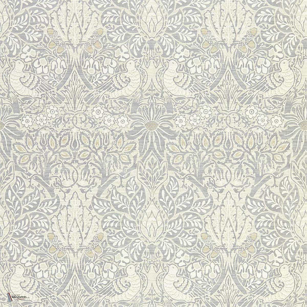 Pure Dove & Rose wallpaper in Cloud Grey van Morris & Co