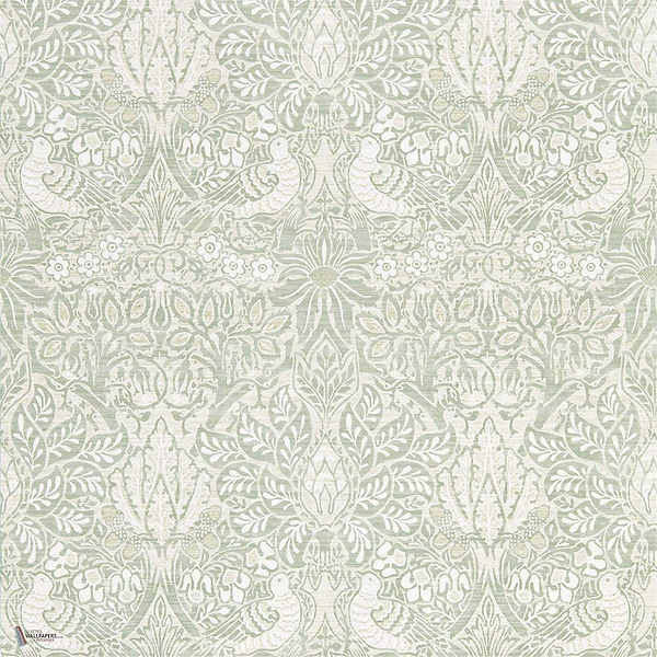 Pure Dove & Rose wallpaper in Grey Blue van Morris & Co