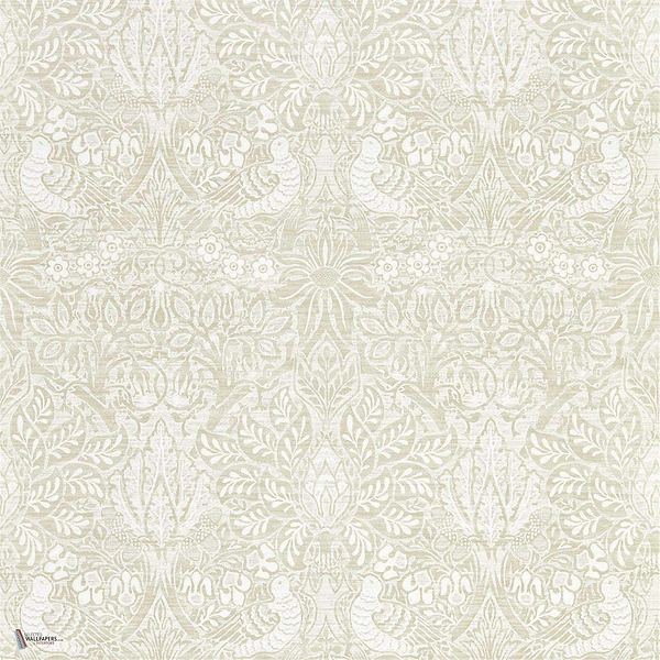 Pure Dove & Rose wallpaper in White Clover van Morris & Co