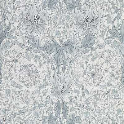 Pure Honeysuckle & Tulip wallpaper in Cloud Grey van Morris & Co
