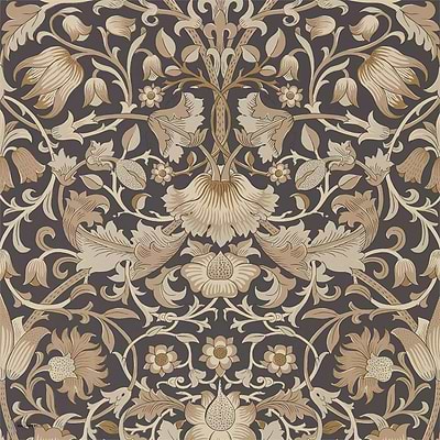 Pure Lodden Tapete in Charcoal/Gold van Morris & Co