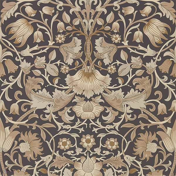 Pure Lodden Tapete in Charcoal/Gold van Morris & Co