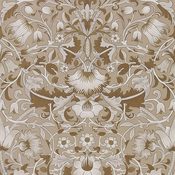 Pure Lodden Tapete in Gilver/Gold van Morris & Co