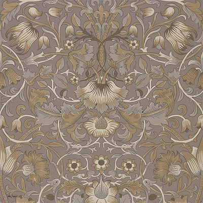 Pure Lodden Tapete in Taupe/Gold van Morris & Co