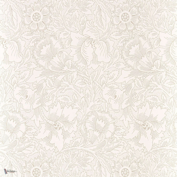 Pure Poppy Tapete in Ecru/Stone van Morris & Co