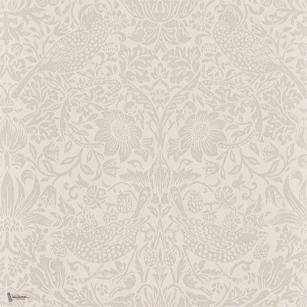 Pure Strawberry Thief wallpaper in Ecru/Cream van Morris & Co