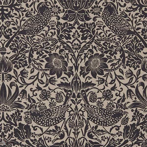Pure Strawberry Thief wallpaper in Gilver/Graphite van Morris & Co