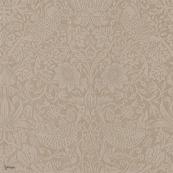 Pure Strawberry Thief wallpaper in Taupe/Gilver van Morris & Co