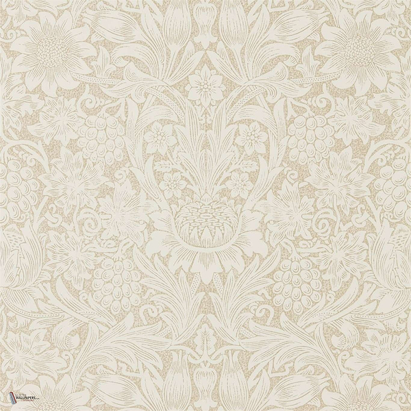 Pure Sunflower Tapete in Parchement/Gold van Morris & Co