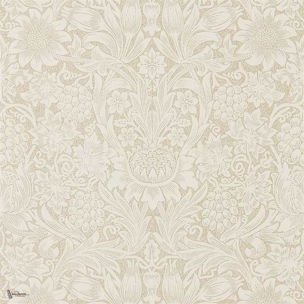 Pure Sunflower Tapete in Parchement/Gold van Morris & Co