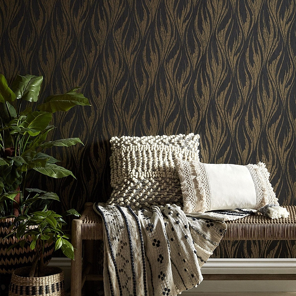 Ripple wallpaper in Bracken by 1838 wallcoverings