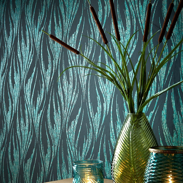 Ripple wallpaper in Mineral by 1838 wallcoverings