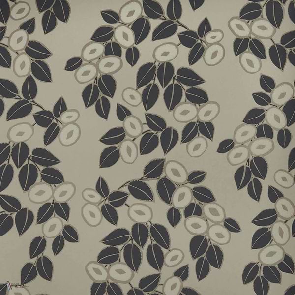 Rosetta wallpaper in Jet van 1838 wallcoverings