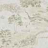 Sea Houses wallpaper in Green/Sand van Sanderson