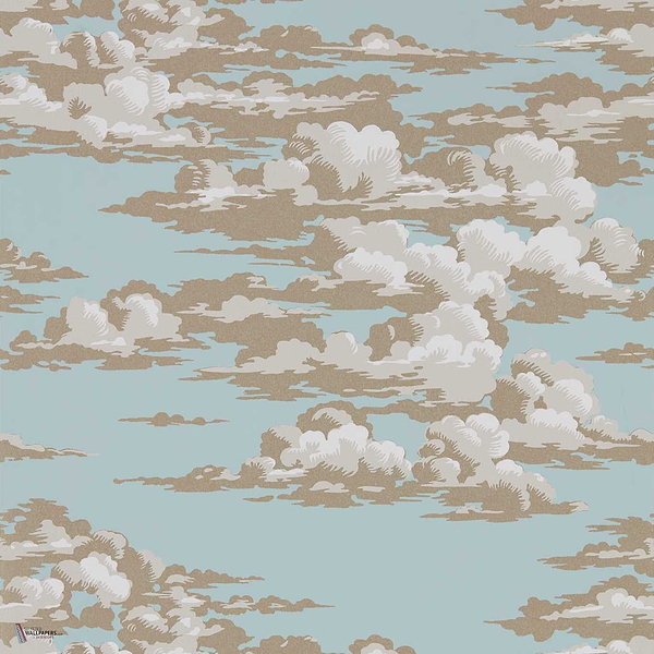 Silvi Clouds Tapete in English Blue van Sanderson