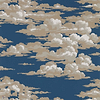 Silvi Clouds Tapete in Yacht Blue van Sanderson