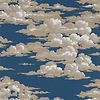 Silvi Clouds Tapete in Yacht Blue van Sanderson