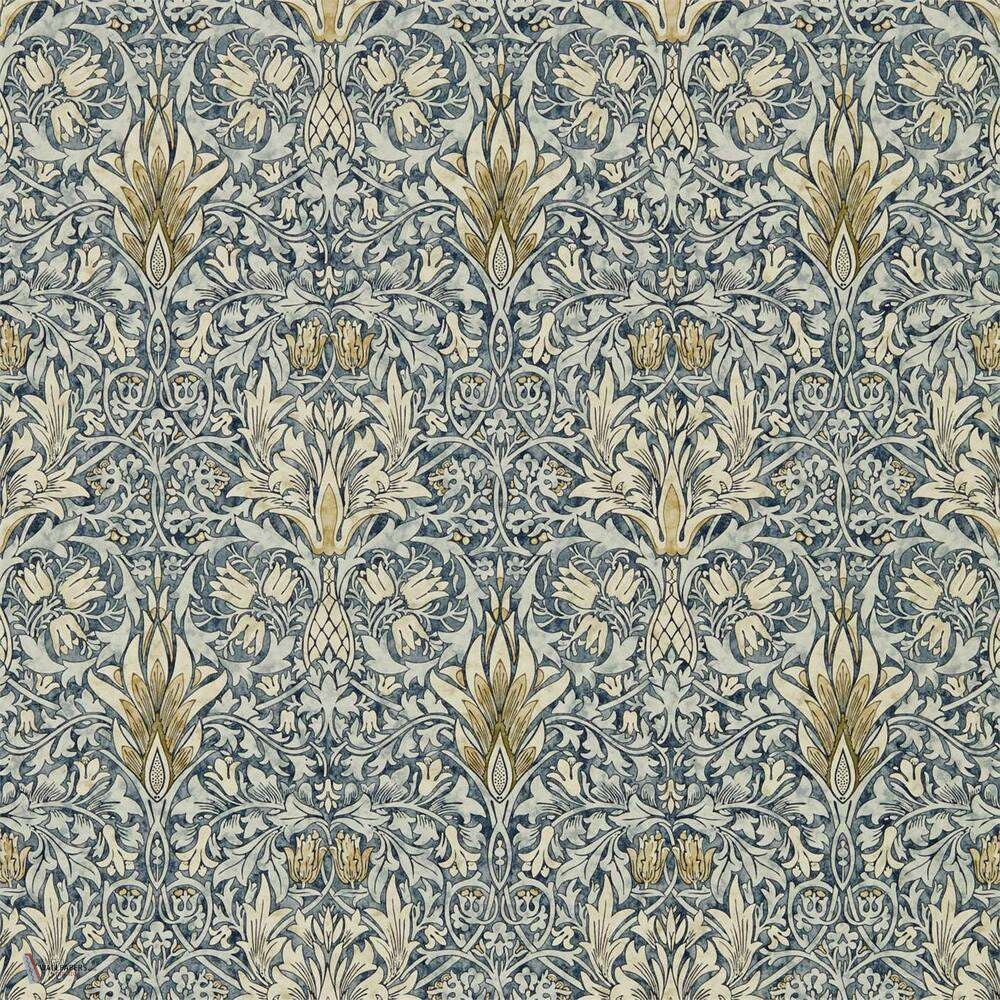 Snakeshead Tapete in Indigo/Cumin van Morris & Co
