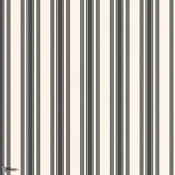 Tented Stripe wallpaper in Off Black van Farrow & Ball
