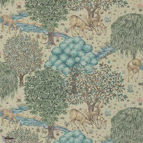 The Brook wallpaper in Linen van Morris & Co