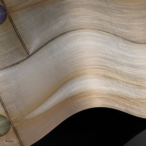 Beaded Gold behang Premium Silk Silver behang in T11077 van Tuskara