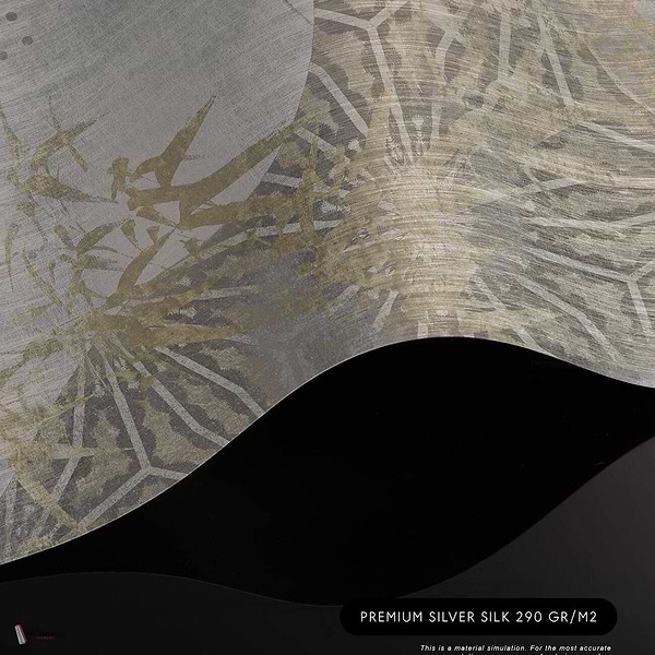 Obsidian Sky behang Premium Silk Silver behang in T11100 van Tuskara