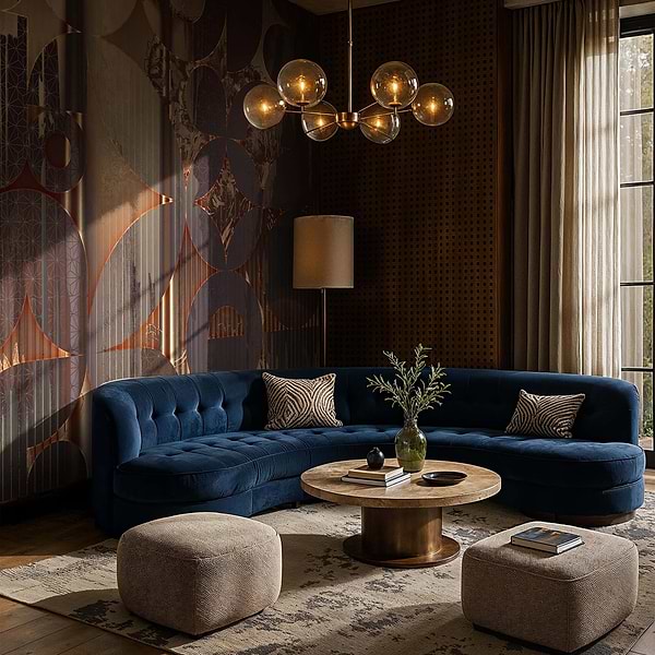 Shape Shifter behang in T11097 van Tuskara — interieur