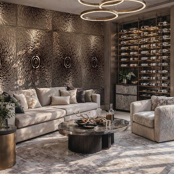 The Daisy Effect behang in T11105 van Tuskara — interieur