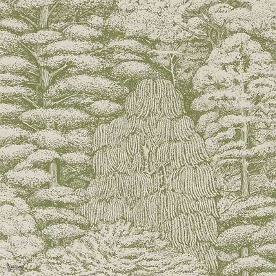 Woodland Toile Tapete in Cream/Green van Sanderson