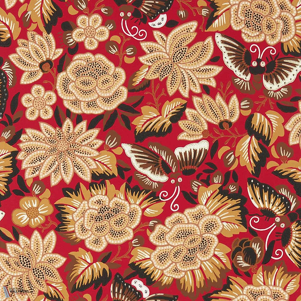 Amara Butterfly-Wallpaper-Sanderson-Cinnabar Red-Roll-217116-Selected Wallpapers