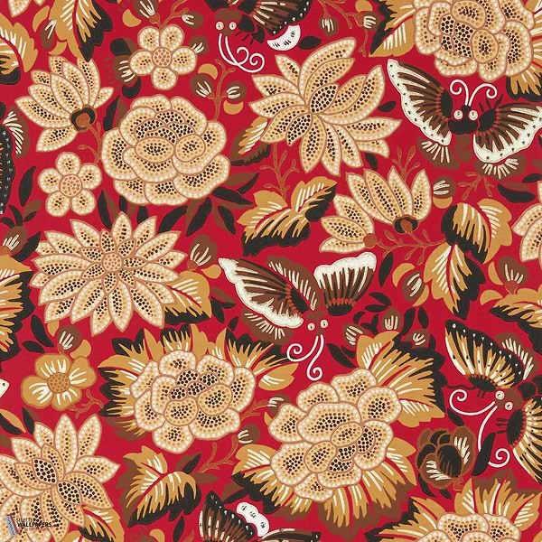 Amara Butterfly-Wallpaper-Sanderson-Cinnabar Red-Roll-217116-Selected Wallpapers