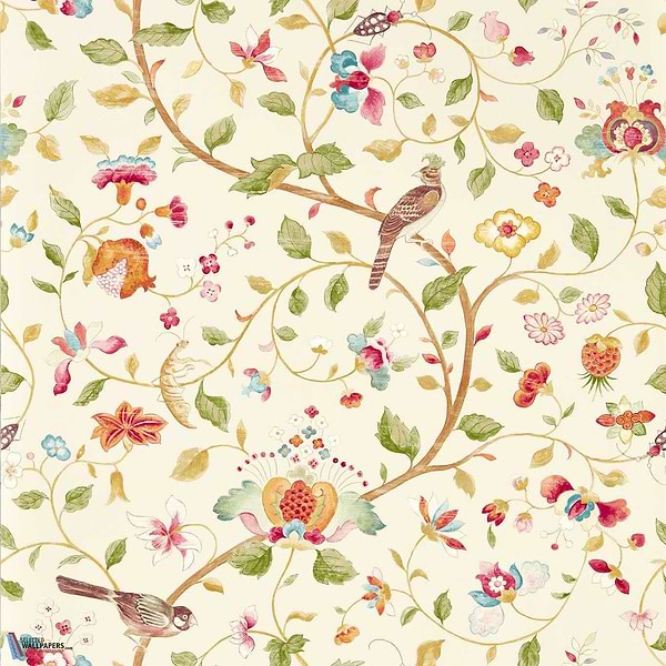 Aril's Garden-Wallpaper-Sanderson-Olive/Mulberry-Roll-217238-Selected Wallpapers