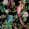 Bird Sonnet-Wallpaper-1838 wallcoverings-Jet Black-Roll-2109-157-05-Selected Wallpapers