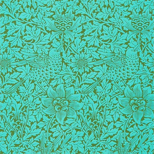 Bird and Anome-behang-Morris & Co-Olive/Turqoise-Rol-216958-Selected Wallpapers
