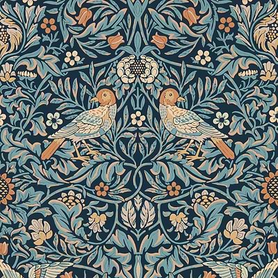 Bird-wallpaper-Morris & Co-Webb's Blue-Roll-217193-Selected Wallpapers
