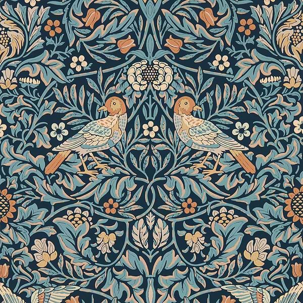 Bird-wallpaper-Morris & Co-Webb's Blue-Roll-217193-Selected Wallpapers