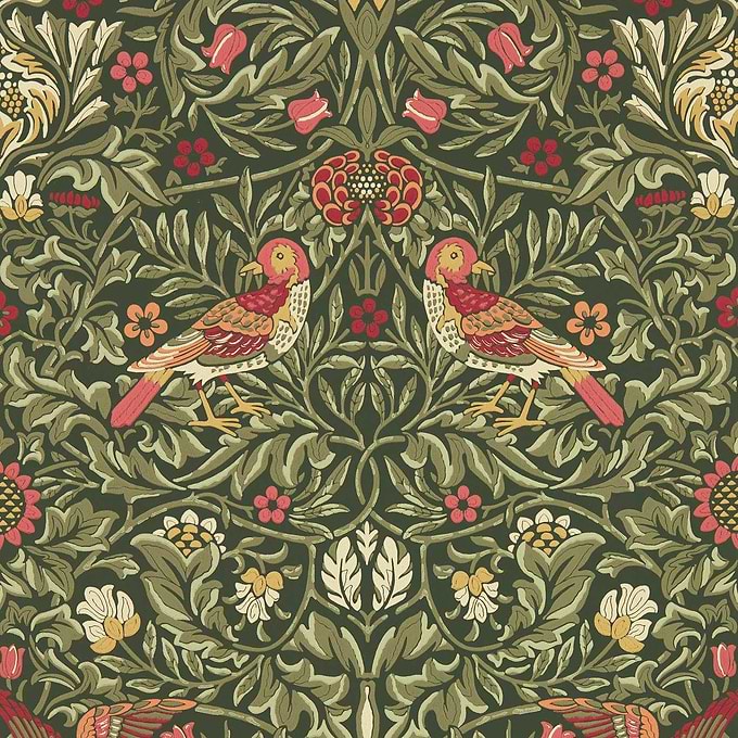 Bird-wallpaper-Morris & Co-Wooded Dell-Roll-217194-Selected Wallpapers